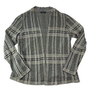 Eileen Fisher Cardigan Sweater Gray Striped. Size Women's Small Wool Lycocell